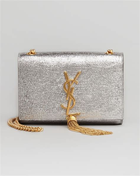 ysl silver handbag